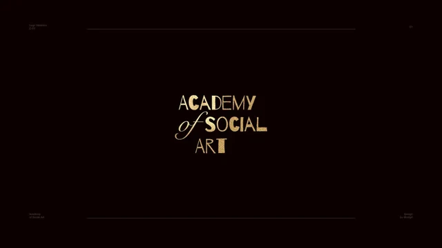 Золотистая надпись Academy of Social Art на тёмном фоне — ИЗДИДЖИТЛ