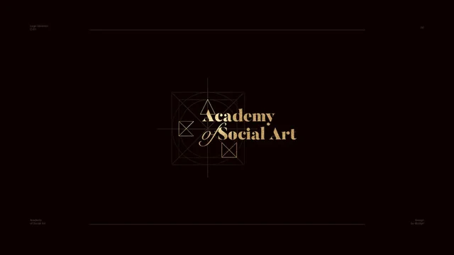 Надпись Academy of Social Art с тонким геометрическим построением — ИЗДИДЖИТЛ
